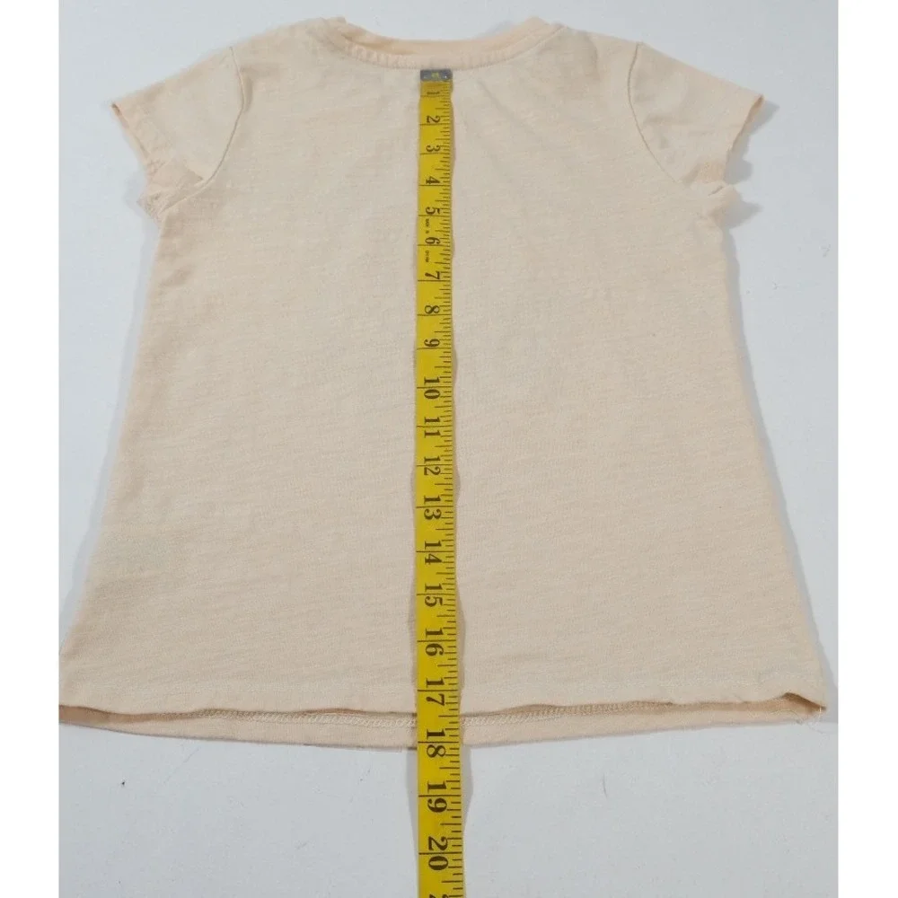 Disney Shirt Girls Large 10/12 Cream Stitch Ohana Means Family‎ Graphic Slub Tee